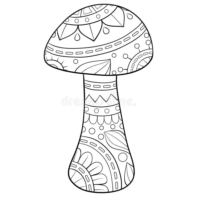 Adult Coloring Mushroom Stock Illustrations – 566 Adult Coloring