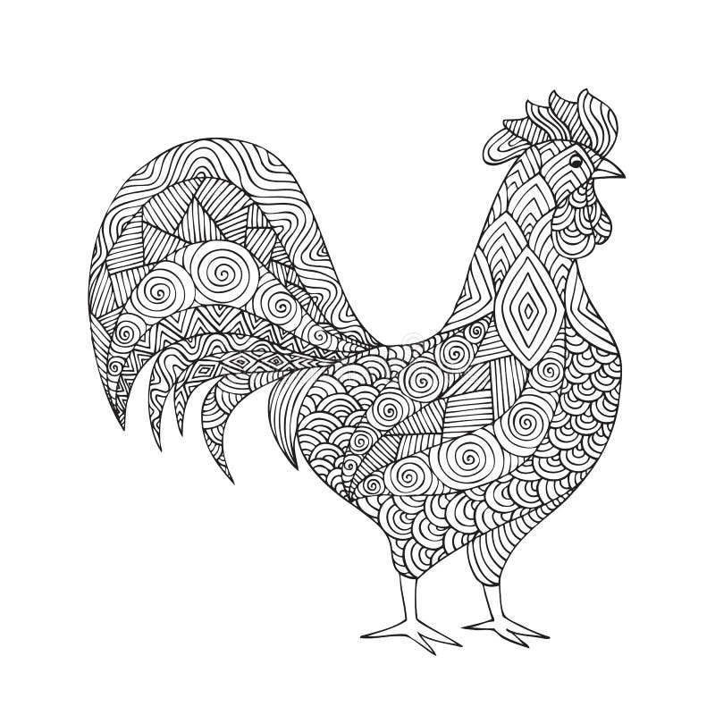 rooster coloring page stock illustrations – 533 rooster