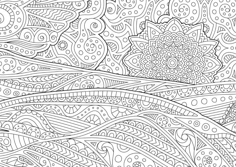 Line Art Of Abstract Scrolling Wave For Background And Adult Coloring Book,  Coloring Page For Anti Stress.Vector Illustration Royalty Free SVG,  Cliparts, Vectors, and Stock Illustration. Image 138150623.