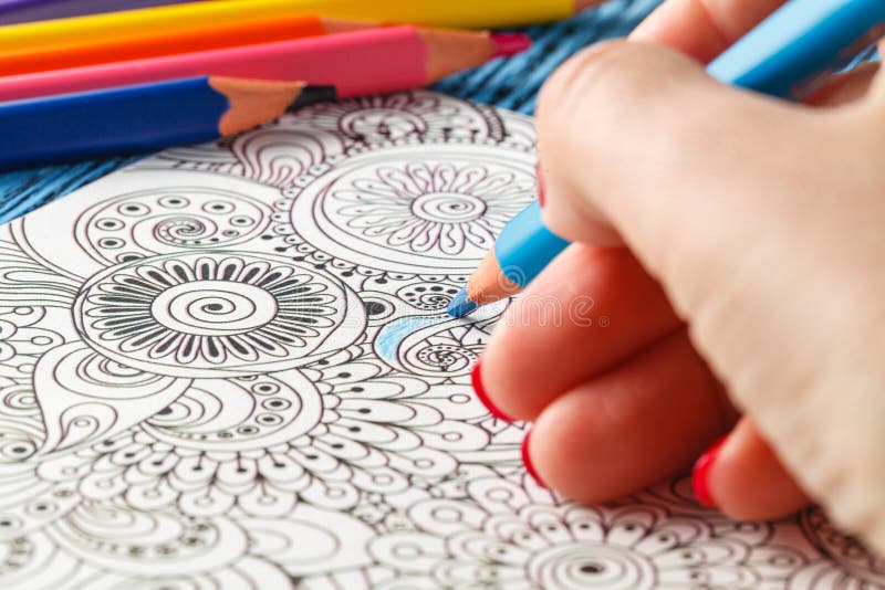 Adult Coloring Books And Variety Of Pencils Pens And Markers Stock Photo -  Download Image Now - iStock