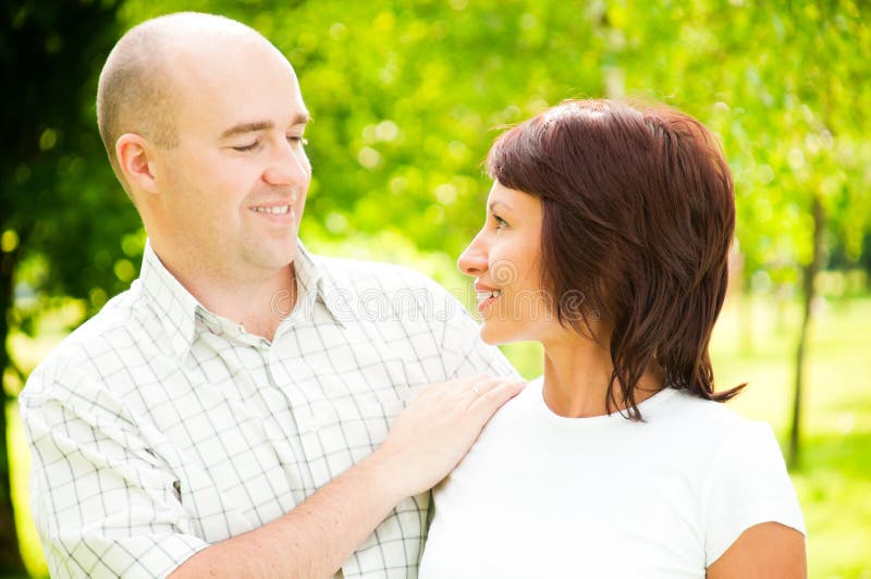 Adult couple in park