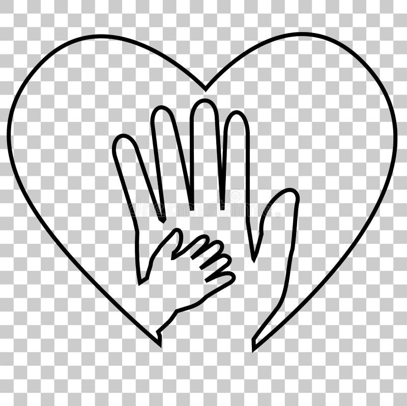 Download Adult Hand And Baby Hand At Love Shape, At Transparent ...