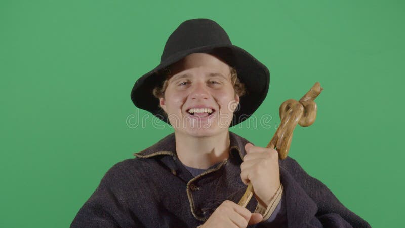 Adult Man Magician Śmieje Się Głośno zbiory