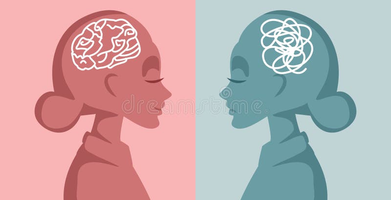 Adult Woman Dealing with Mental Health Problems Vector Conceptual