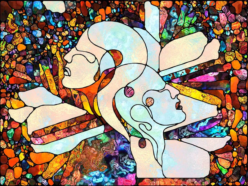 Advance of Stained Glass royalty free stock photo