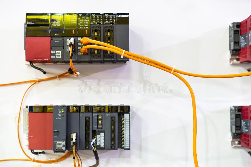 Advance technology automatic Programmable Logic Controller PLC high performance precision and accuracy equipment for machine stock photo