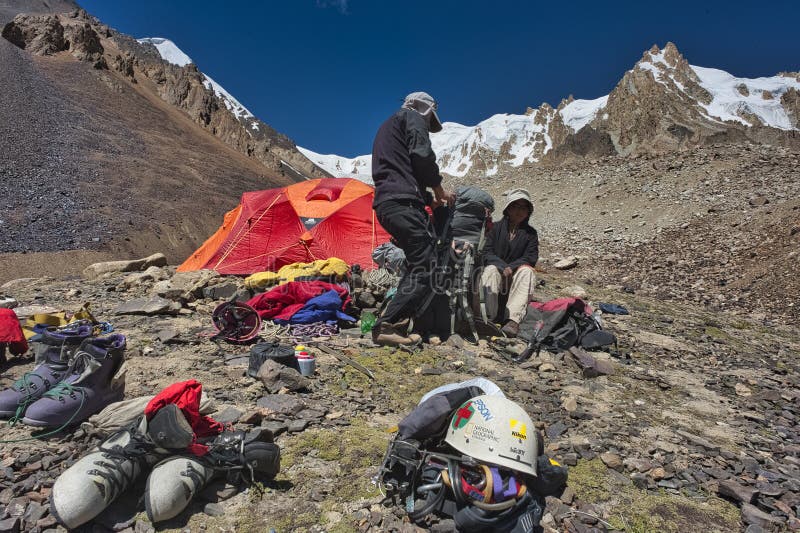 Advanced Base Camp 5,800m for Chashkin Sar Peak Where Climbers Prepare