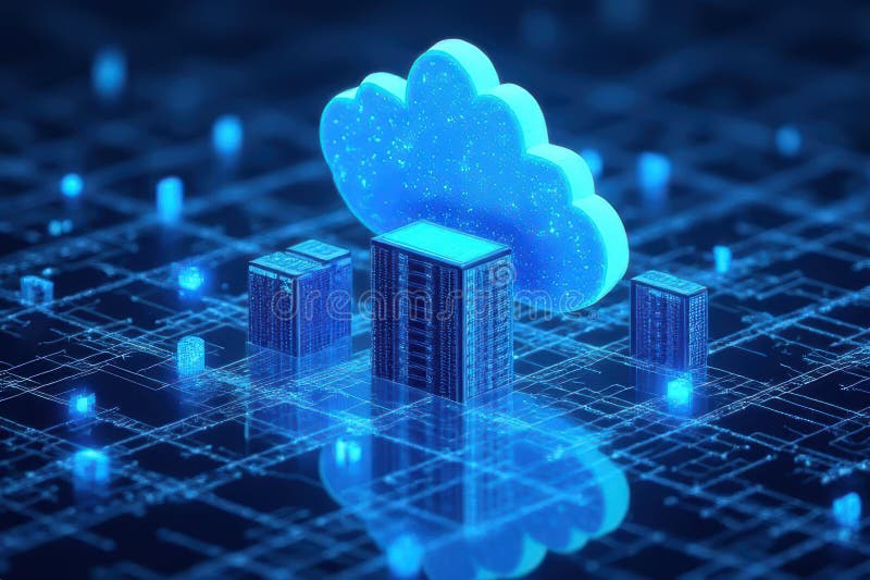Advanced Business Operations through Cloud Technologies vector illustration