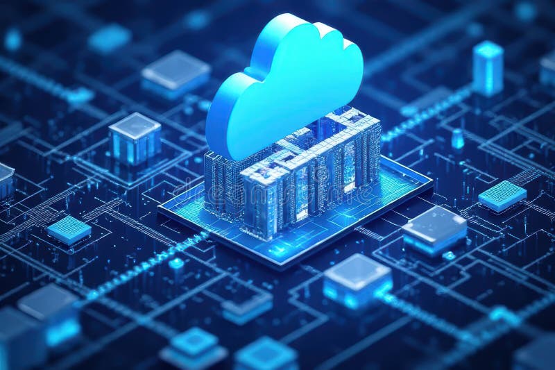 Advanced Cloud Hosting Architecture royalty free illustration