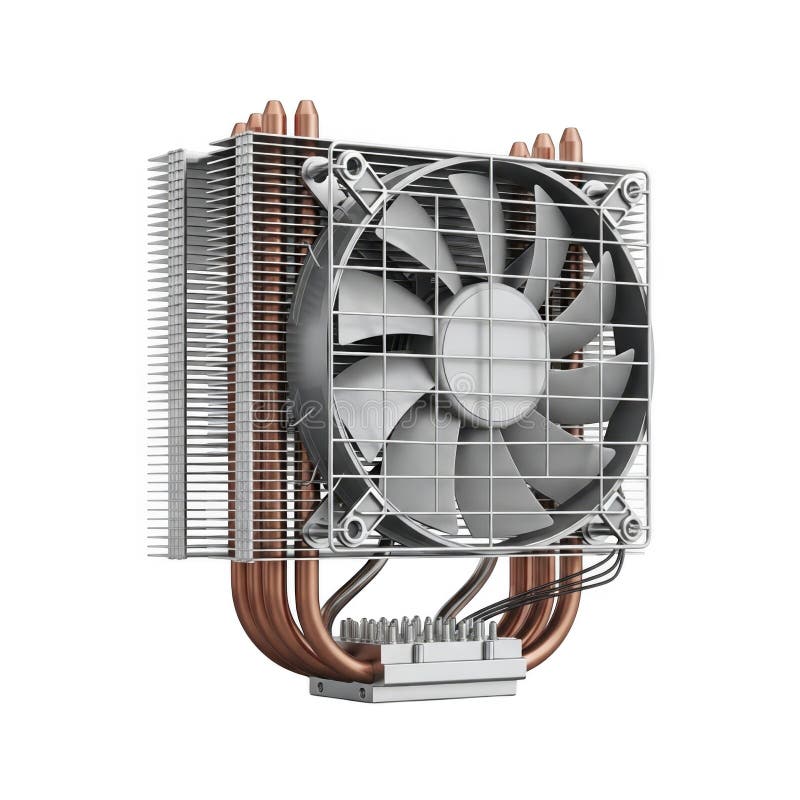 Advanced copper cpu cooler with fan royalty free illustration