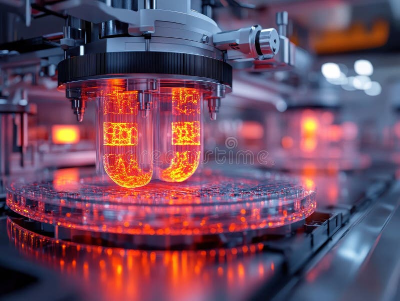 Advanced 3d printing technology in action: high-precision manufacturing process stock illustration