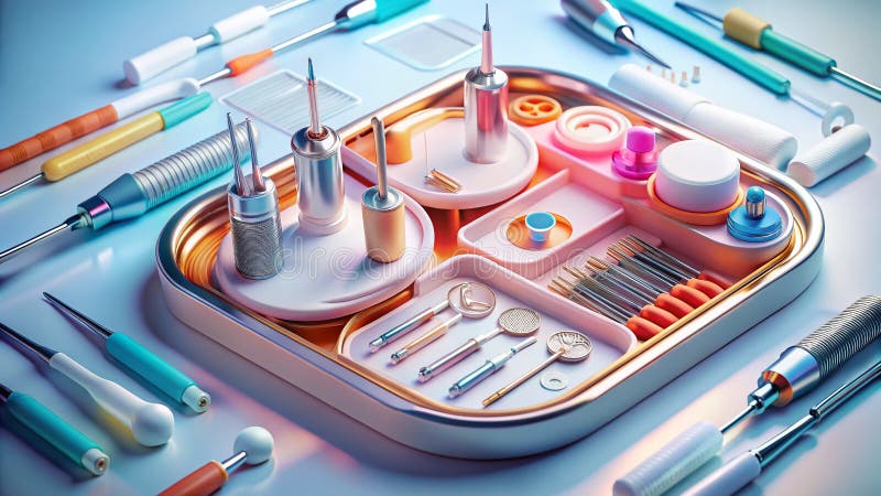Advanced Dental Porcelain Restoration Kit A Comprehensive Overview Tools for Superior Tooth Repair vektor illustrationer