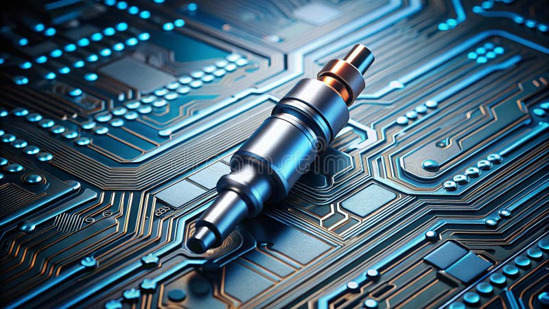 Advanced Fuel Injector Design A Digital Circuit Innovation Showcase Minimalist Engineering Photography royalty free illustration