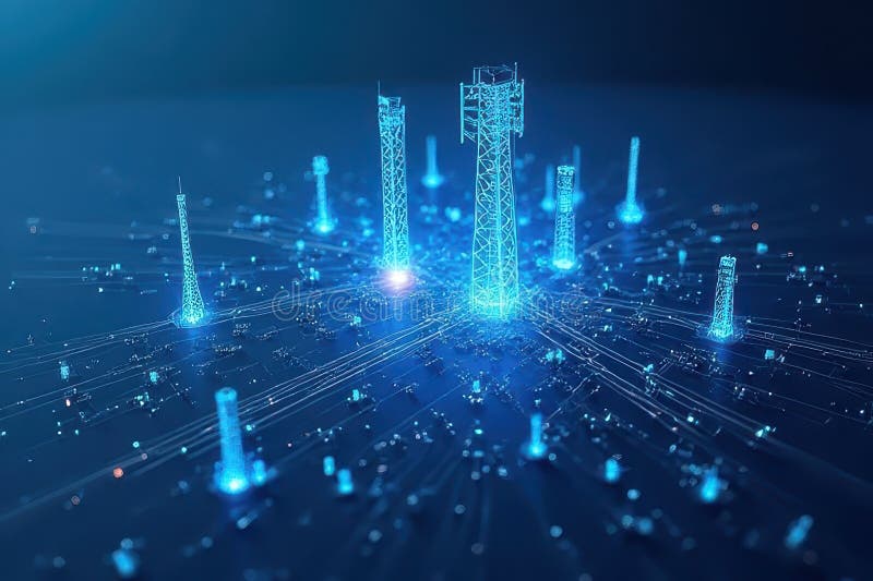 Advanced 5G Architecture and Advancements vector illustration