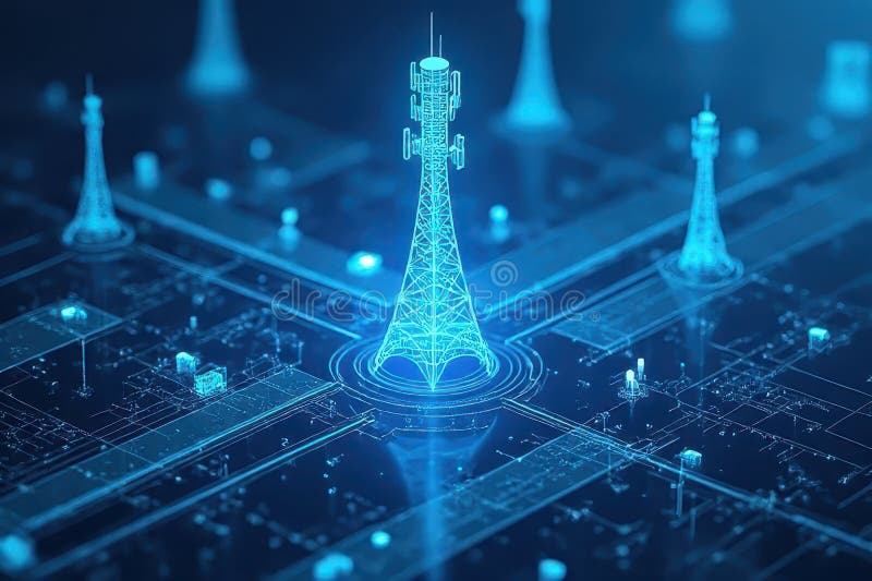 Advanced 5G Infrastructure Exploration vector illustration