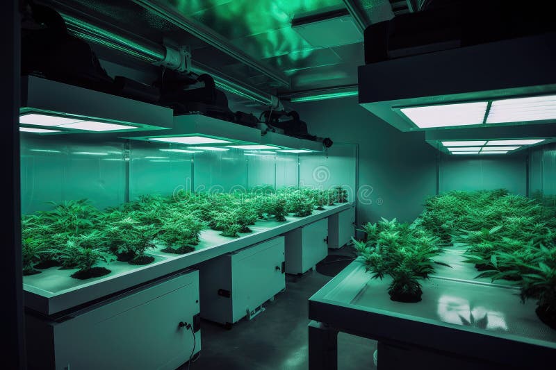 Advanced Grow Room with Advanced Lighting and Climate Control Systems