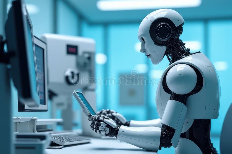 Advanced Healthcare Robotic Operation royalty free illustration