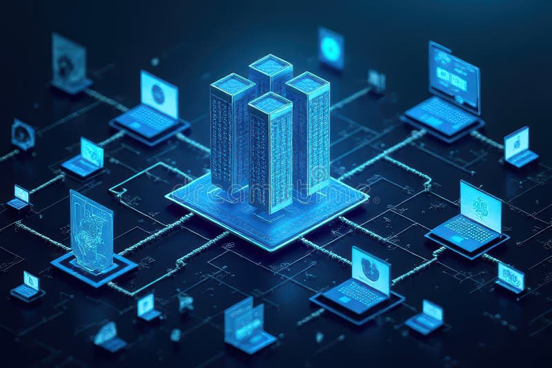 Advanced Network Infrastructure Monitoring Tools stock illustration