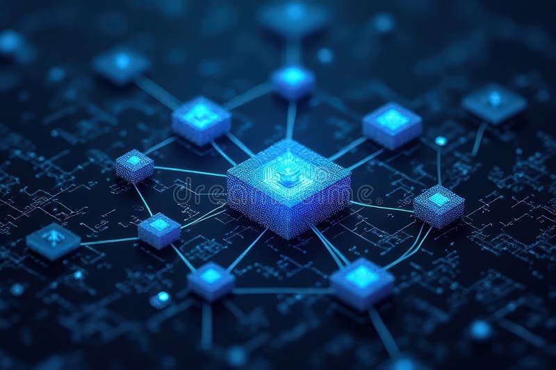 Advanced Network Tech Diagram stock illustration