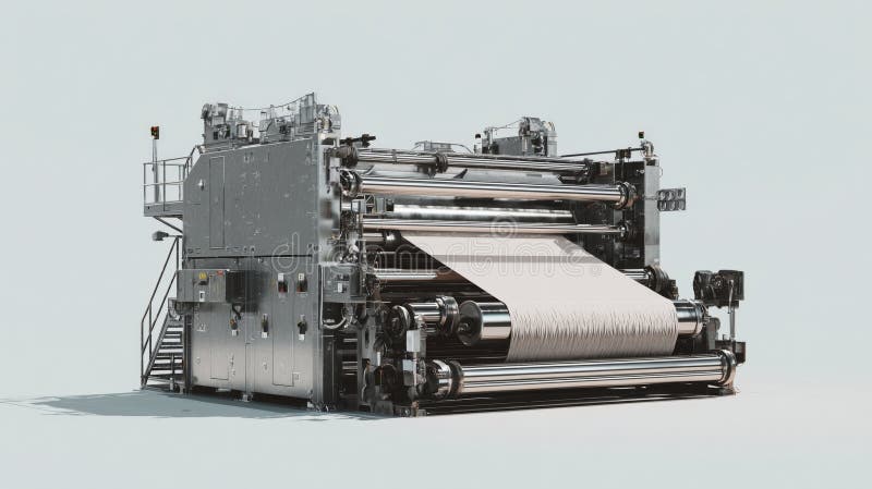 Advanced Paper Manufacturing Machine Designed for Efficient Production and High-Quality Output in an Industrial Setting royalty free stock photo