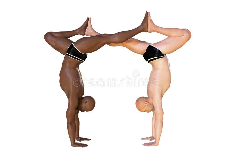 Advanced Partner Yoga Pose Couples Yoga Stock Illustration 1950015586