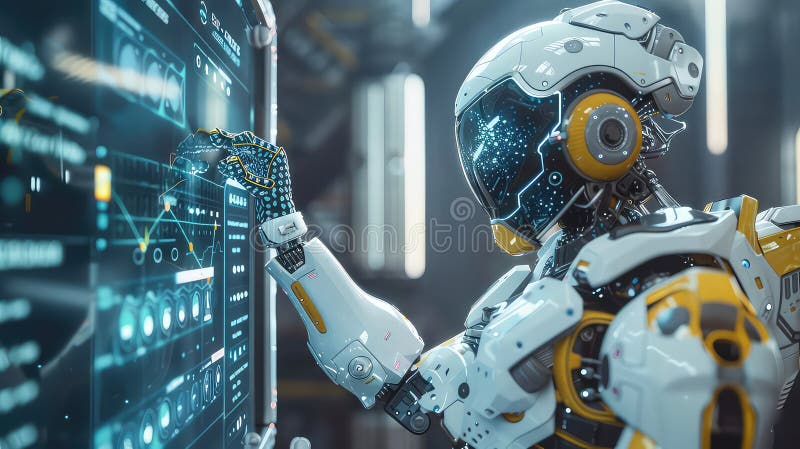 Advanced Robot Interface Technology and Development in Action generated with AI vector illustration