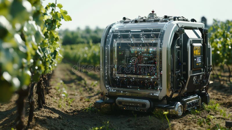 Advanced robotic system for vineyard management stock photography