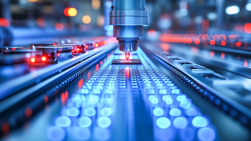 Advanced robotics and automation in a high-tech factory setting for industrial innovation royalty free stock photography