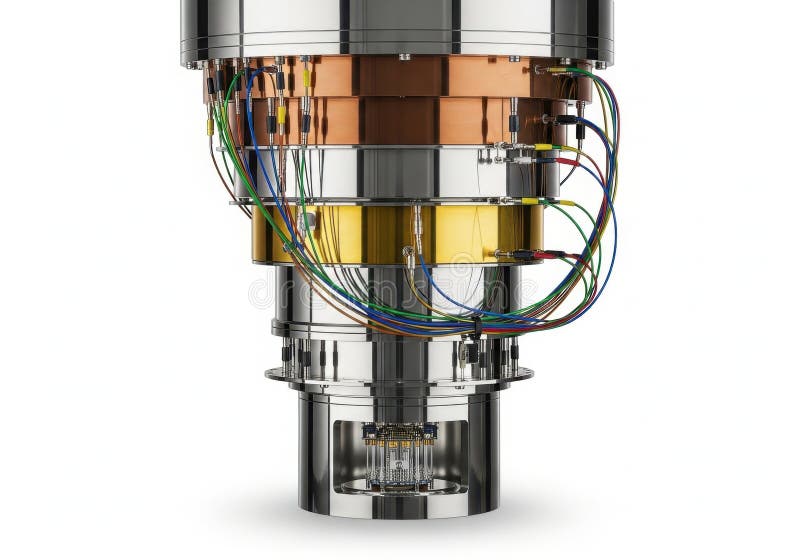 Advanced scientific instrument with complex wiring stock illustration