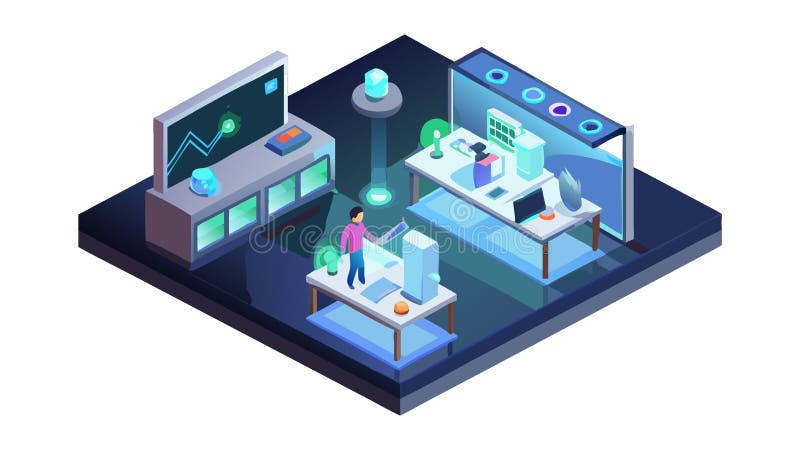 Advanced Scientific Lab with Experiment Equipment, vector design Generative AI vector illustration