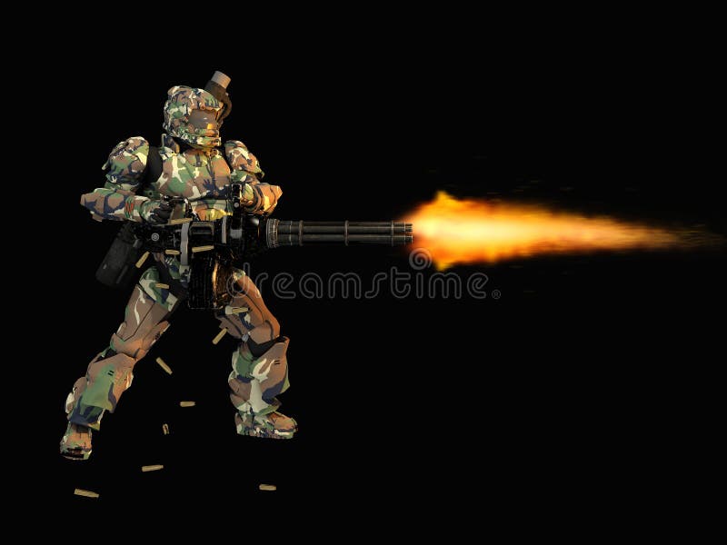 Advanced super soldier stock illustration