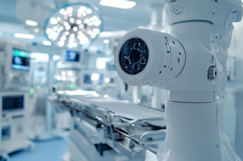 High tech surgical equipment in a modern operating room during a procedure stock images