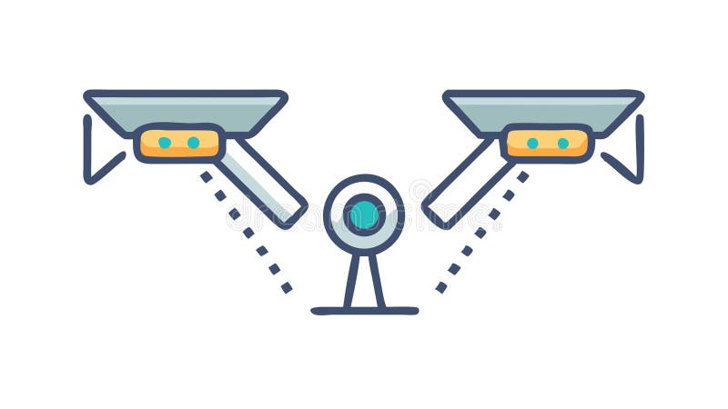 Advanced Surveillance Cameras, Security System Technology, vector design Generative AI stock illustration