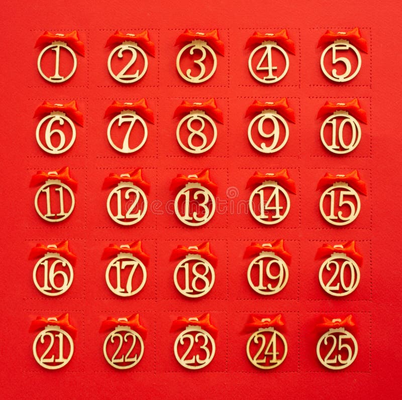 Advent calendar with dates stock image. Image of number 196336471