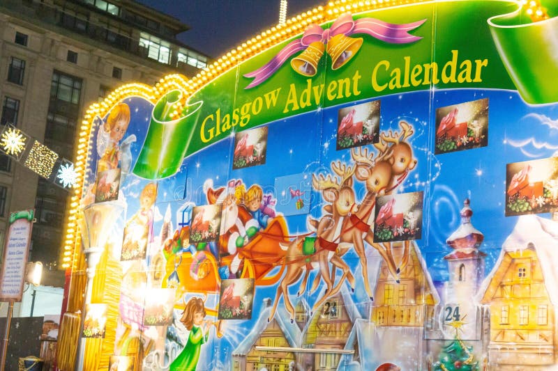 Advent Calendar a Large Lit Up Display for People To Take Selfies beside Editorial Stock Image Advent Calendar a Large Lit Up Display for People To Take Selfies beside Editorial Stock Image