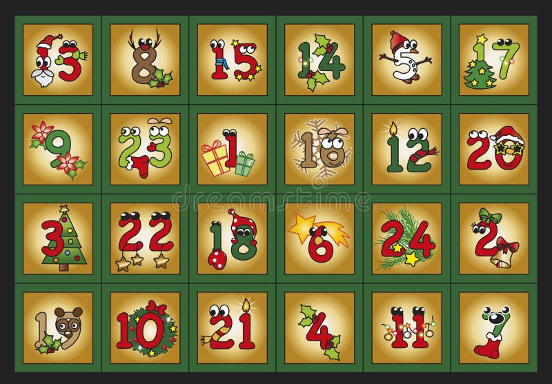 Adventkalender stock illustrationer Adventkalender stock illustrationer