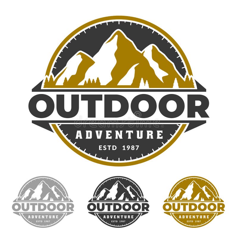 Adventure Logo Emblem, Mountain Logo Emblem, Outdoor Life Stock Vector ...