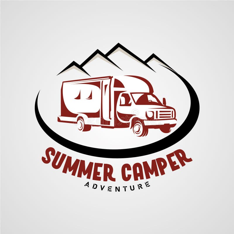 Adventure RV Camper Car Logo Designs Template Stock Vector ...