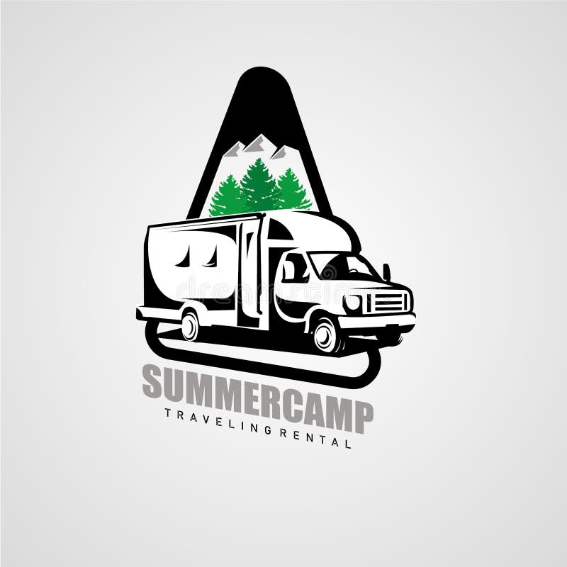Adventure RV Camper Car Logo Designs Template Stock Vector ...