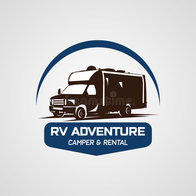 Adventure RV Camper Car Logo Designs Template Stock Vector ...