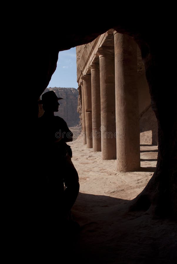 Adventurer in Petra stock photos Adventurer in Petra stock photos