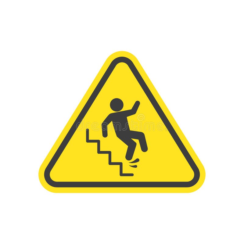 Advertencia resbaladiza de las escaleras ilustración del vector Advertencia resbaladiza de las escaleras ilustración del vector