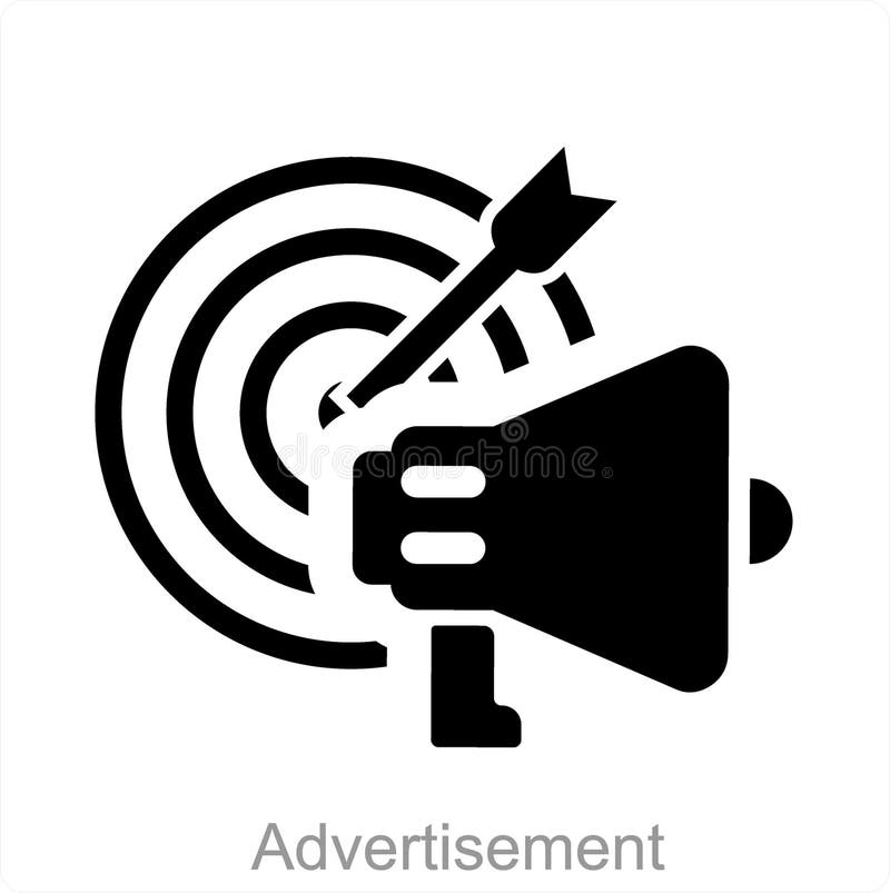 Advertisement and advertise icon concept royalty free illustration