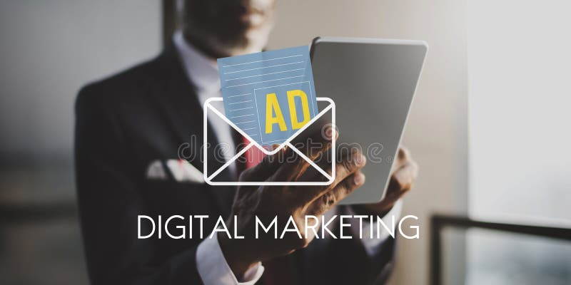 Advertisement Social Media Internet Letter Concept stock photo