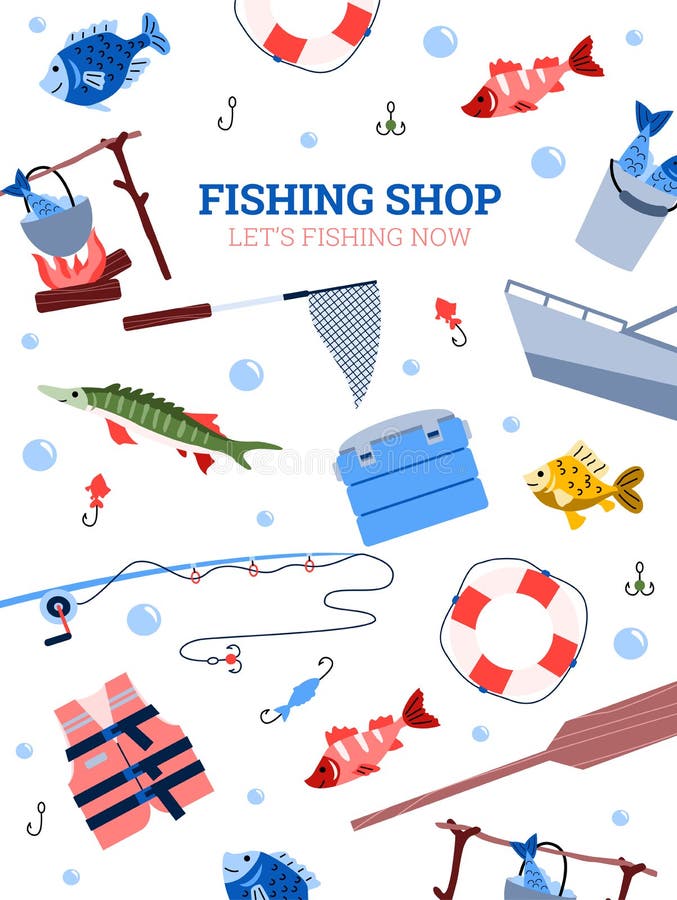 Fishing Supplies Stock Illustrations – 277 Fishing Supplies Stock