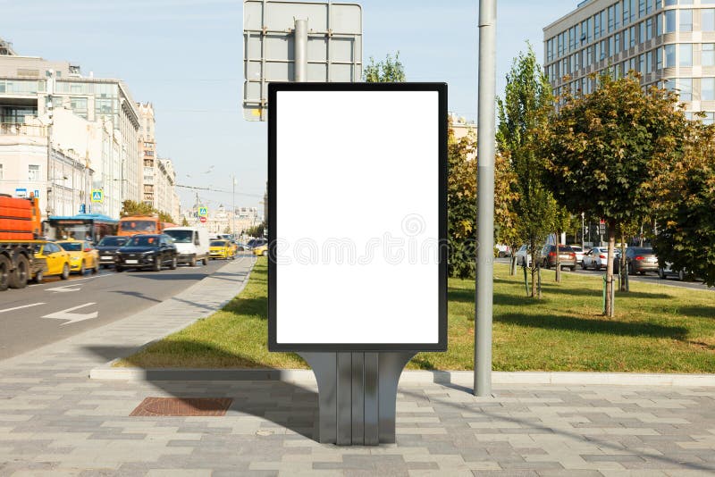 Advertising Billboard Stand Mock Up on the Street Stock Photo - Image ...