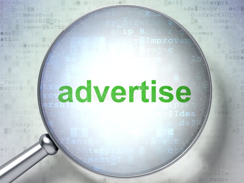 Advertising concept: Advertise with optical glass vector illustration