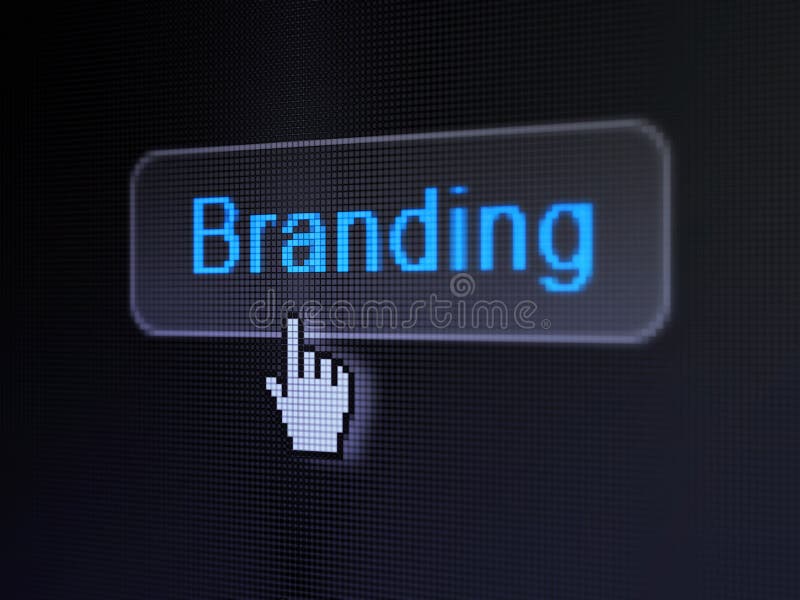 Advertising concept: Branding on digital button stock illustration