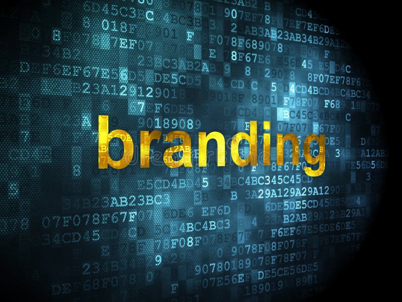 Advertising concept: Branding on digital vector illustration