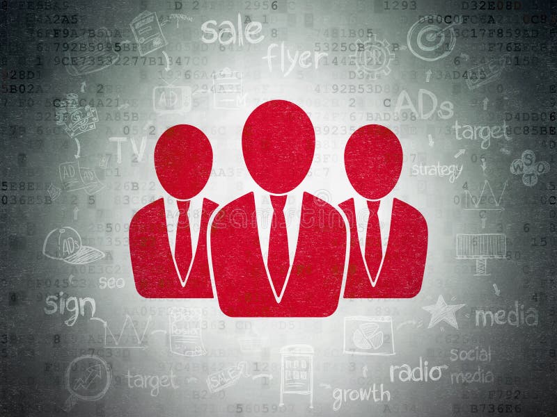 Advertising concept: Business People on Digital stock illustration